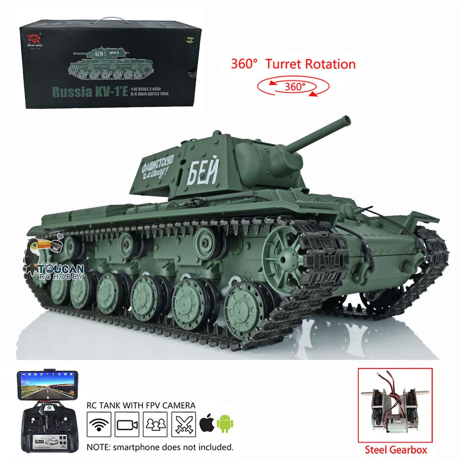 Henglong 1/16 RC Tank 3938 T90 W/ Metal Chassis 7.1 Version Sound