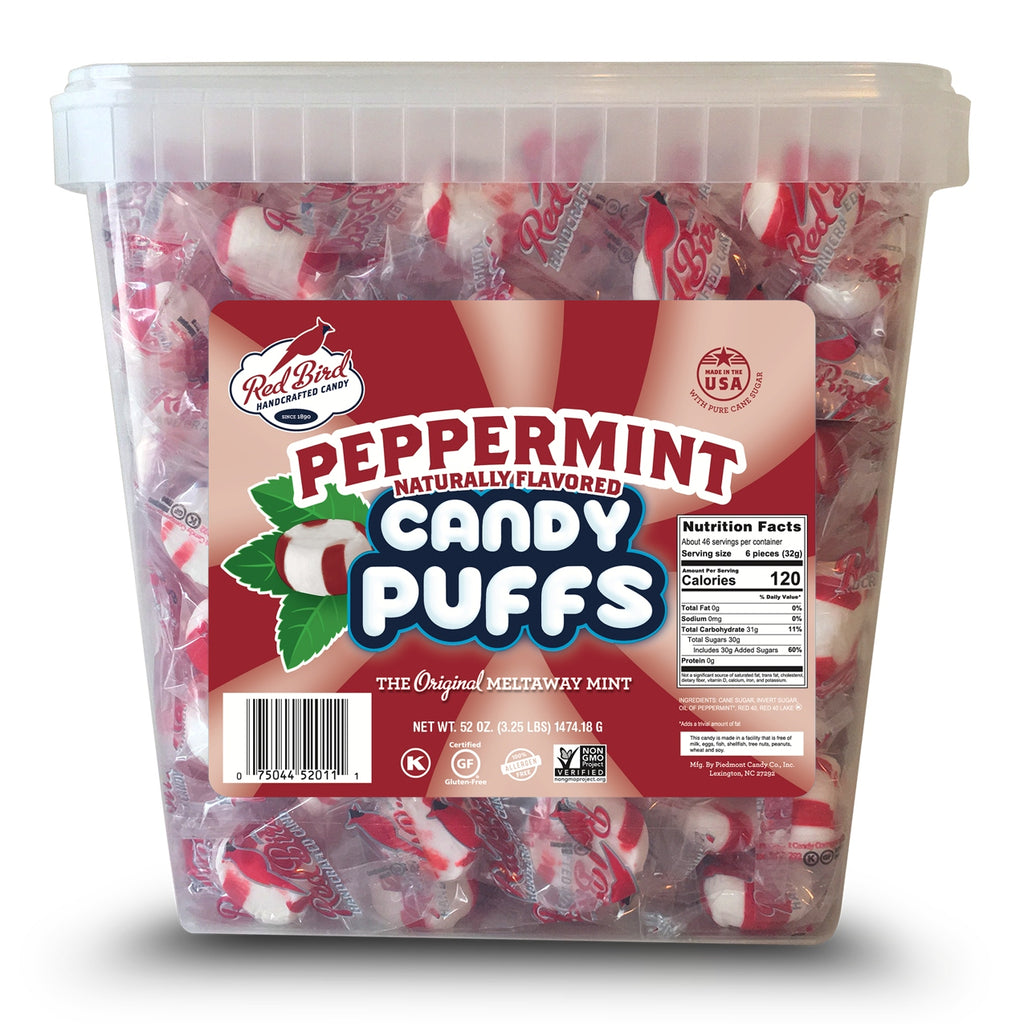 Red Bird Cotton Candy Puffs, Individually Wrapped, 52 oz Tub