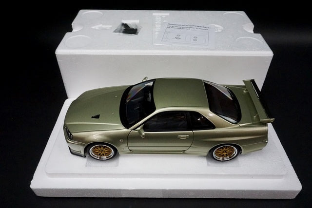 1:18 AUTOart 77405 NISSAN SKYLINE GT-R R34 V-SPEC II NUR BBS LM WHEEL  VERSION MILLENNIUM JADE