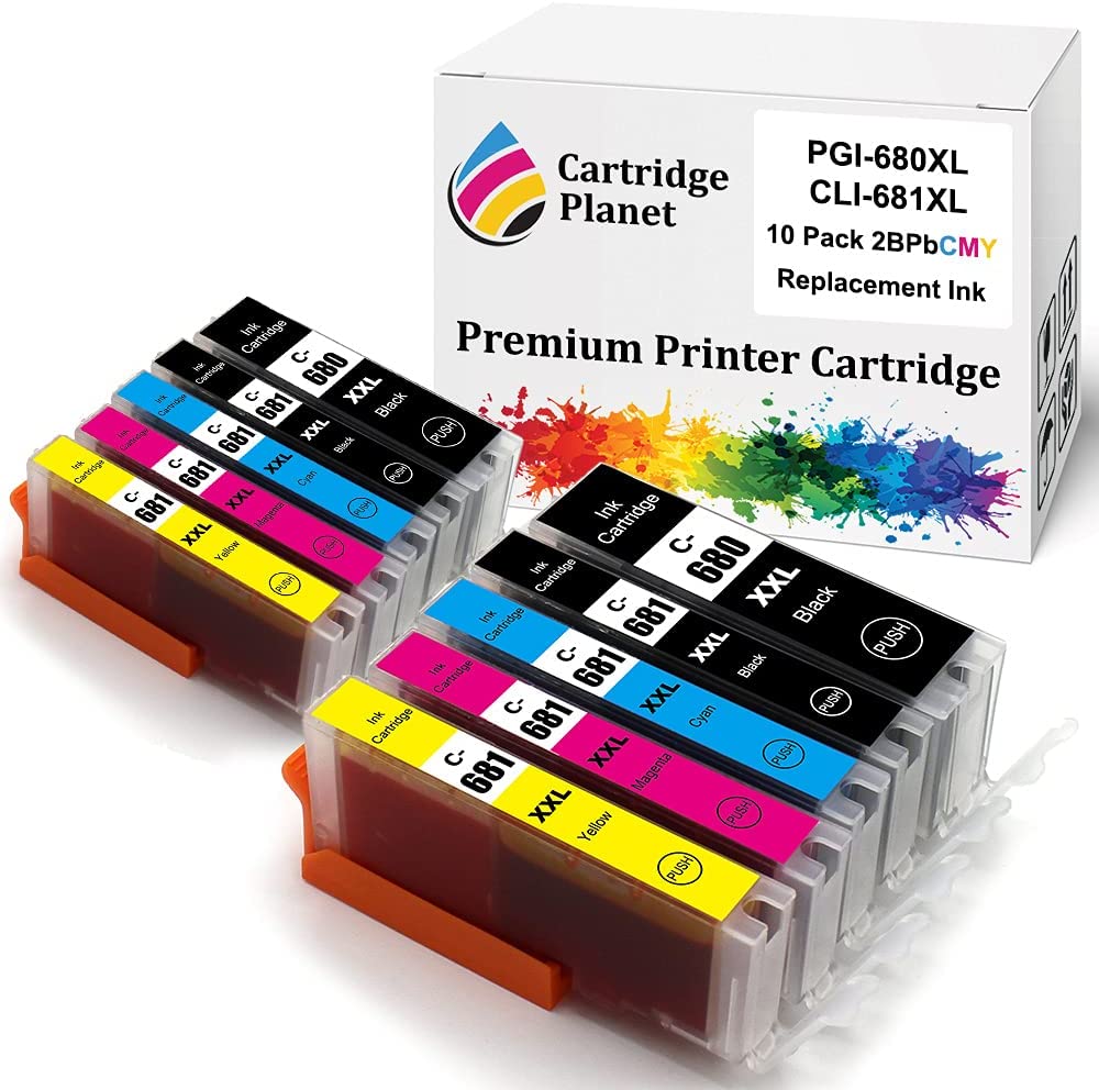 10 Pack (2BK,2PBK,2C,2M,2Y) Compatible Ink for Canon PGI-680XXL