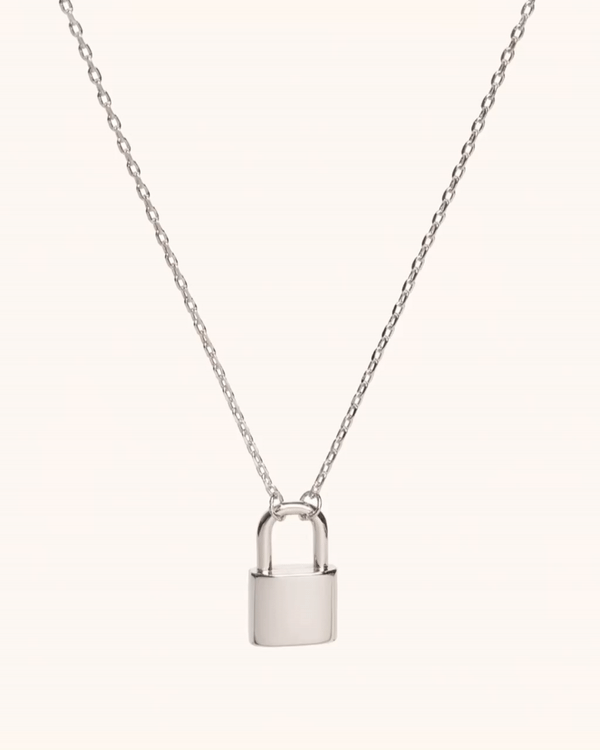 Small Padlock Necklace Silver, Sterling Silver & Gold Vermeil Jewellery