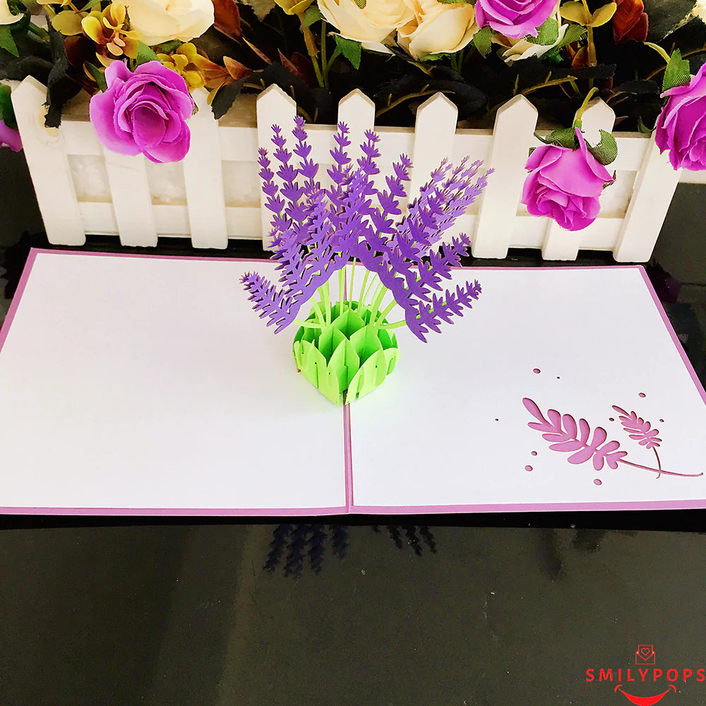 SmilyPops 3D Lavender Pop Up Greeting Card