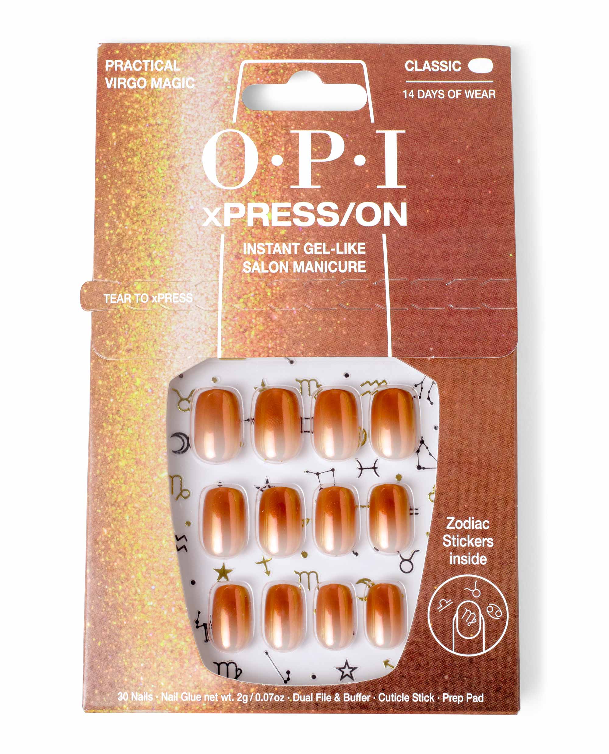 OPI Practical Virgo Magic Bronze Press On Nails & Nail Stickers