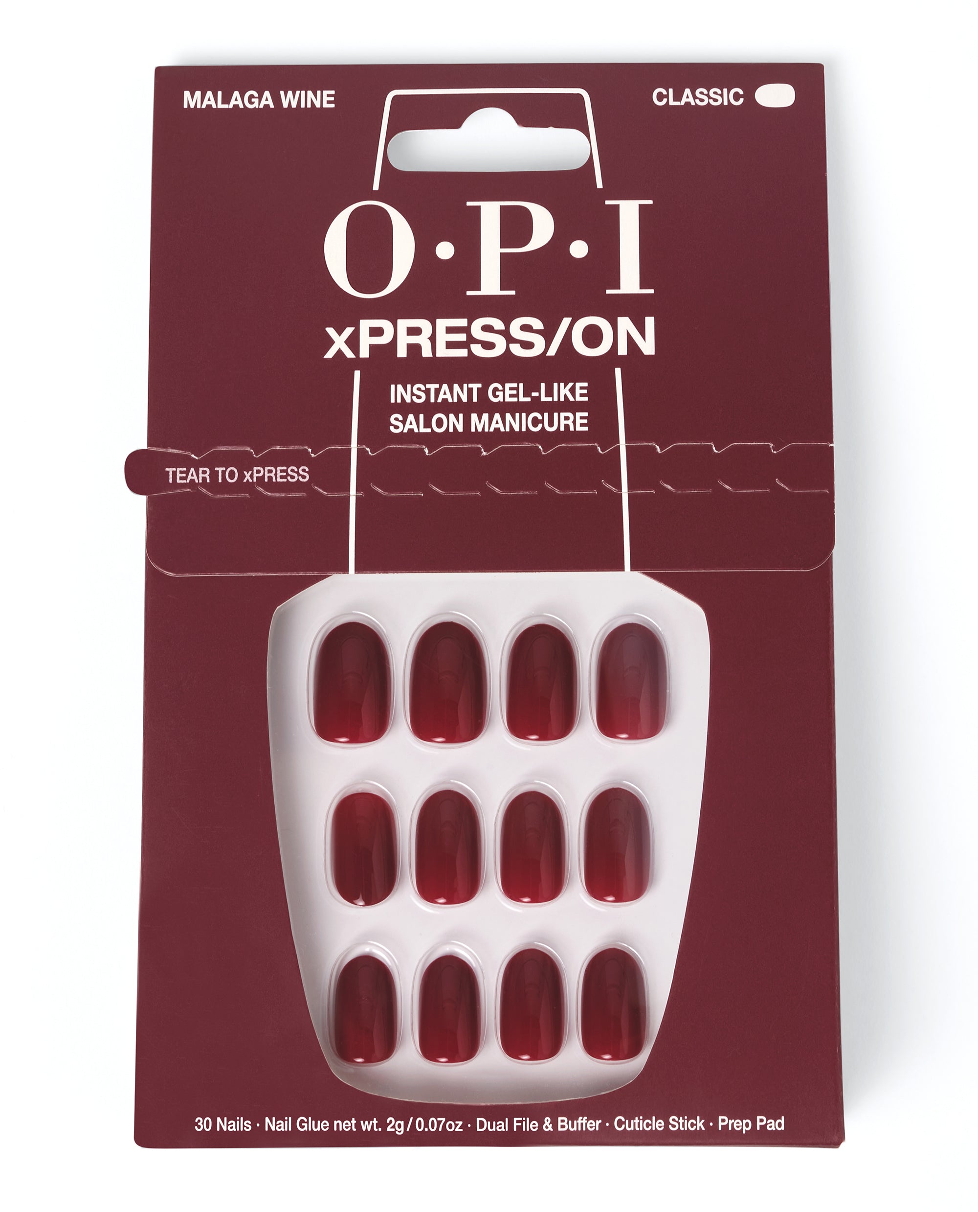 OPI Malaga Wine - Short Red Press-on Nails