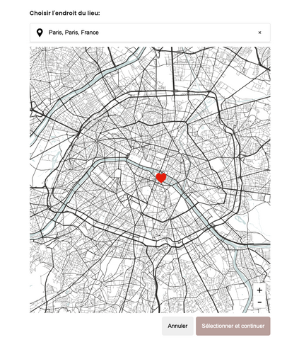 Carte GPS affiche lieu de rencontre