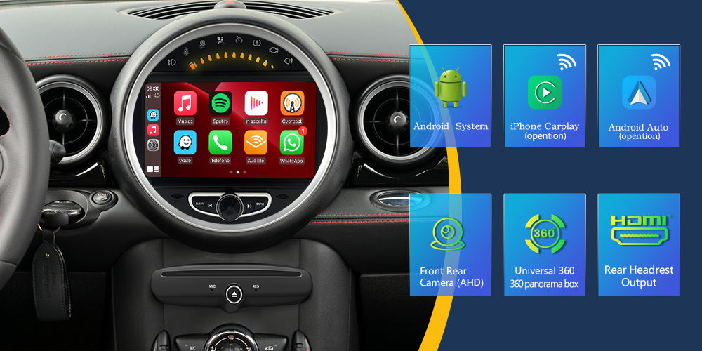 Wit-Up For MINI R55 R56 R57 R58 R59 R60 R61 8 Touchscreen Android 12. –  Wit-Up CarPlay Android Screen Upgrade