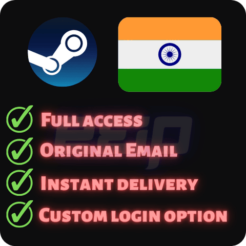 India Steam Account Full Access Original Email Instant Delivery Custom Login Option