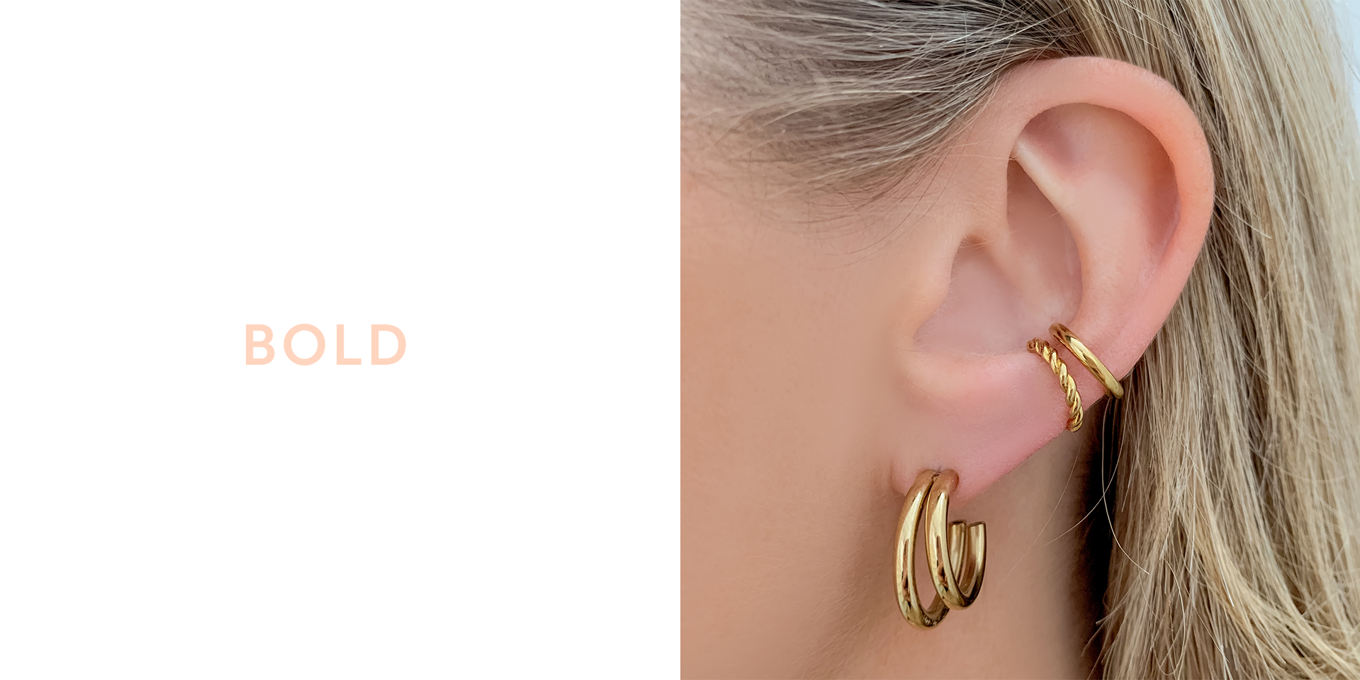 One piercing bold earring stack 