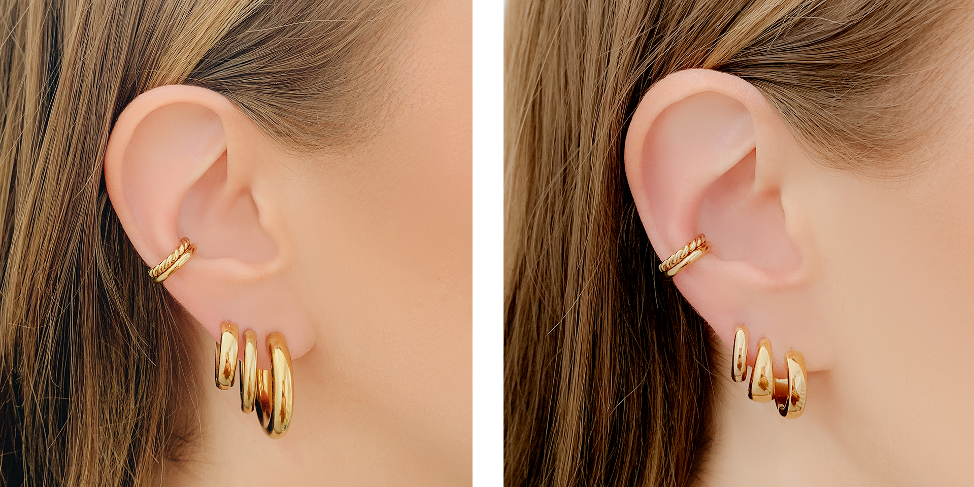 Sugar Blossom earrings three piercings idea