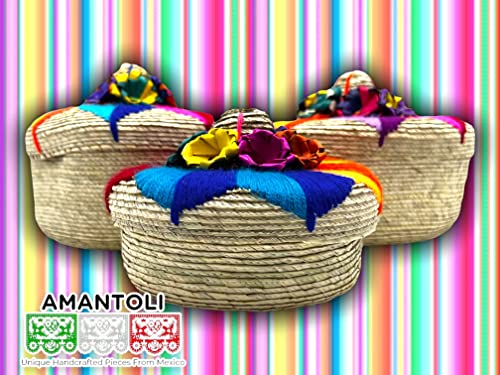 Tortilla Basket Mexican Handwoven Tortillera Basket Mexican Party Basket Mexican  Party Supplies/decor Straw Palm Basket Mexican Woven Basket 