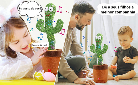 cactus que repete, cactus que dança, cactus dançante, cactus dancarino, cactus brinquedo de pelúcia, cacto de pelúcia canta e dança, cacto dançante e falante, cacto dançante, cacto canta dança e imita