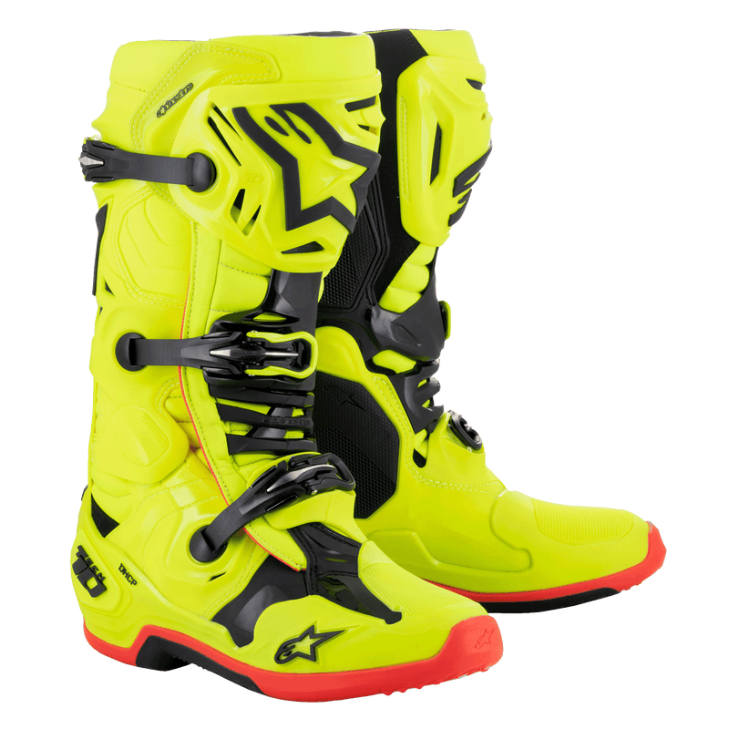 Alpinestars Tech 10 Boots Yellow Fluo/black/red Fluo, Size  13