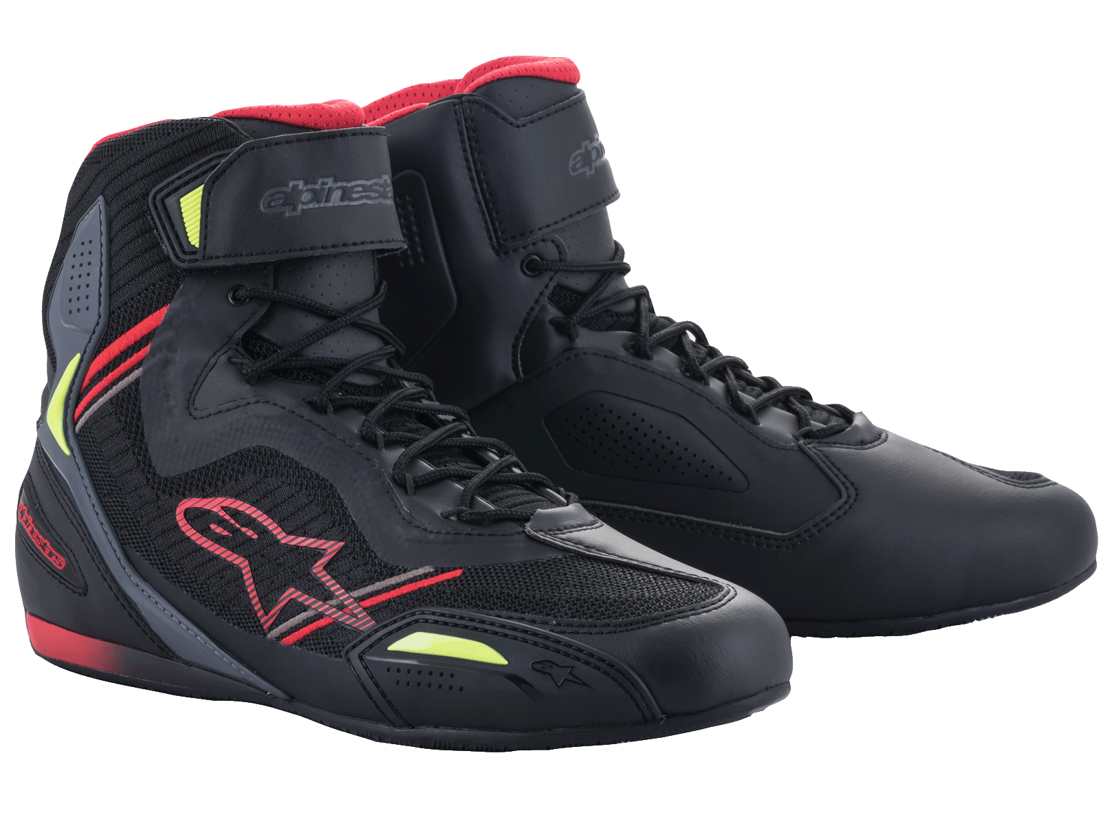 Alpinestars UK Alpinestars 2023 Faster-3 Rideknit® Shoes Black/red/yellow Fluo, Size  11