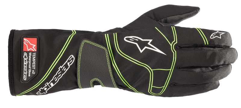 Alpinestars Tempest V2 Waterproof Gloves Black/fluorescent Green