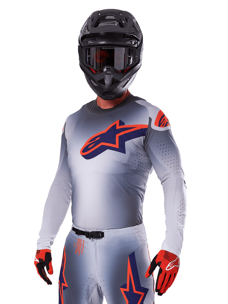 Alpinestars 2025 Supertech Lipan Jersey Gray/orange Fluo, Size  M