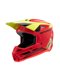 Alpinestars SM3 Youth Fray Helmet ECE06 Red/yellow Fluo/black Glossy, Size  YL