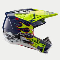Alpinestars SM5 Rash Helmet ECE Night Navy Yellow Fluo Glossy, Size  XXL