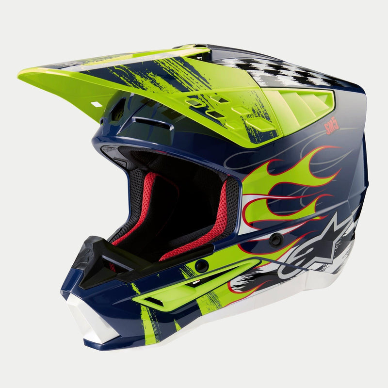 Alpinestars SM5 Rash Helmet ECE Night Navy/yellow Fluo Glossy, Size  XS