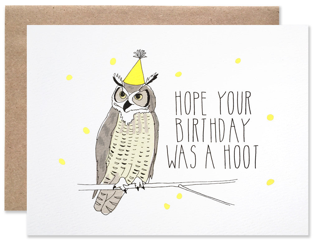 Belated Birthday Owl Card Hartlandbrooklyn