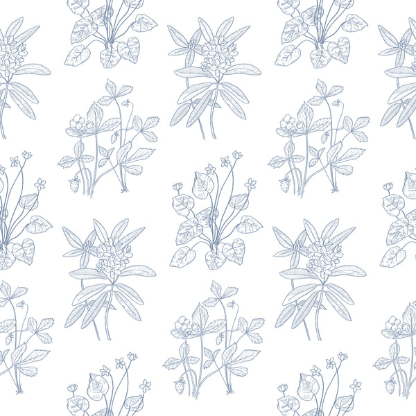 Meadow Flowers Blue Wallpaper | hartlandbrooklyn