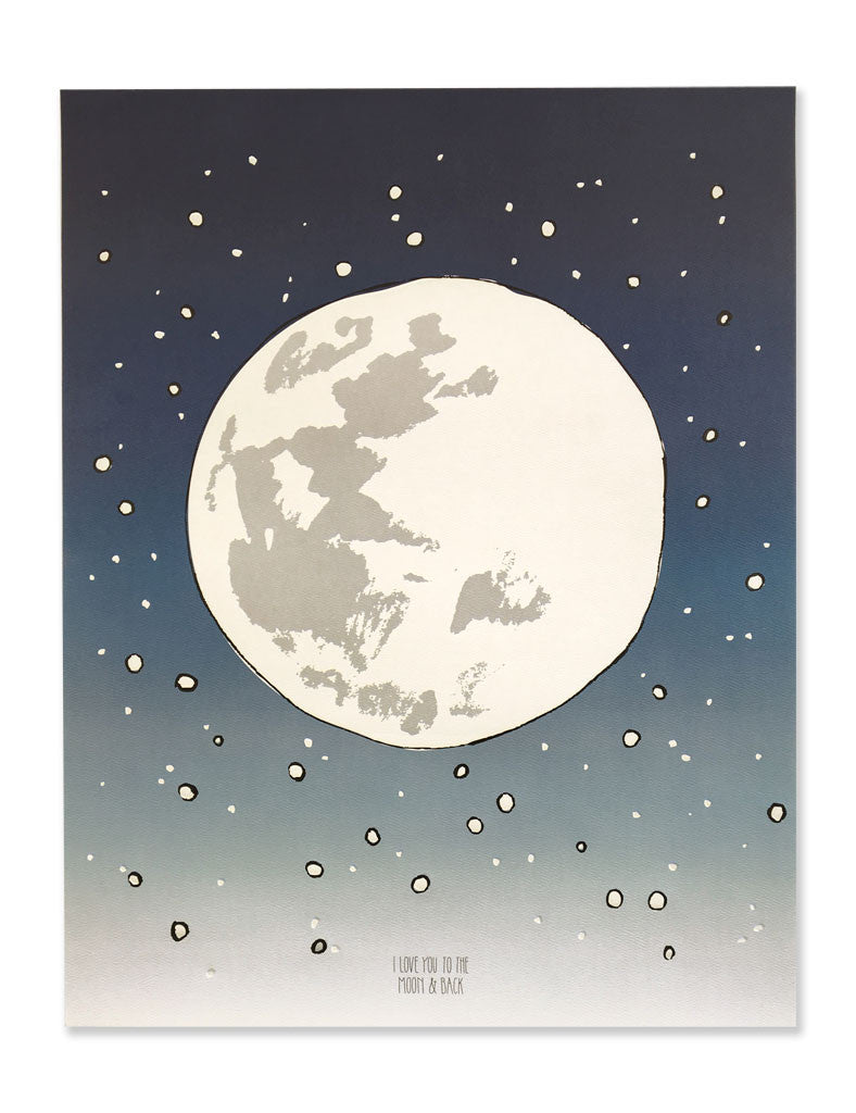 I Love You To The Moon Back Art Print Hartlandbrooklyn