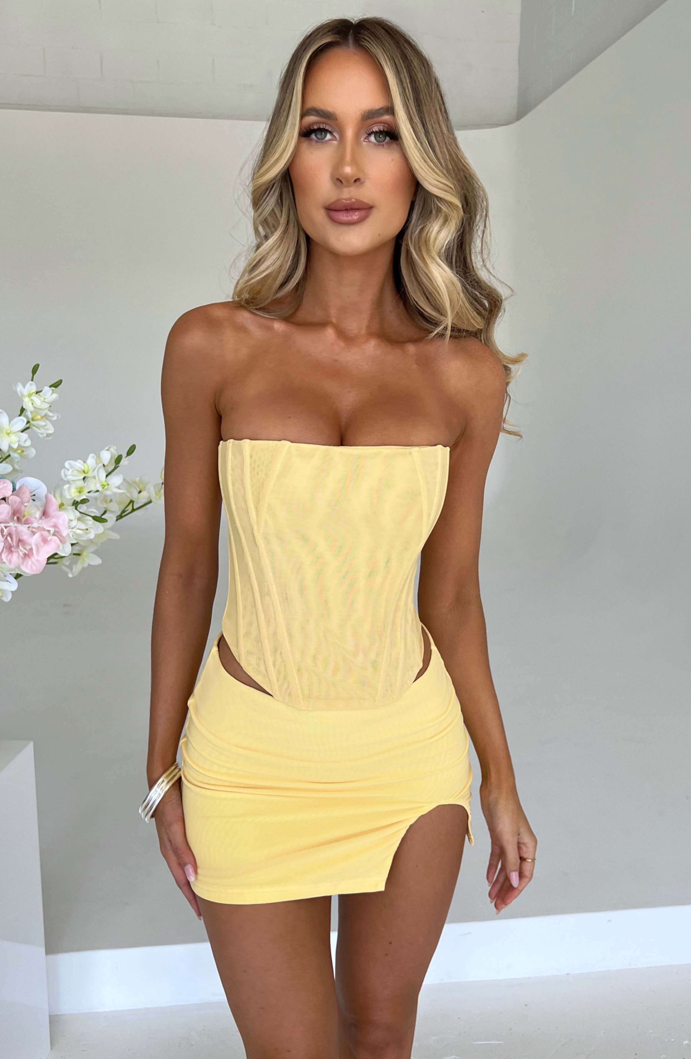 Alina Mini Skirt - Lemon