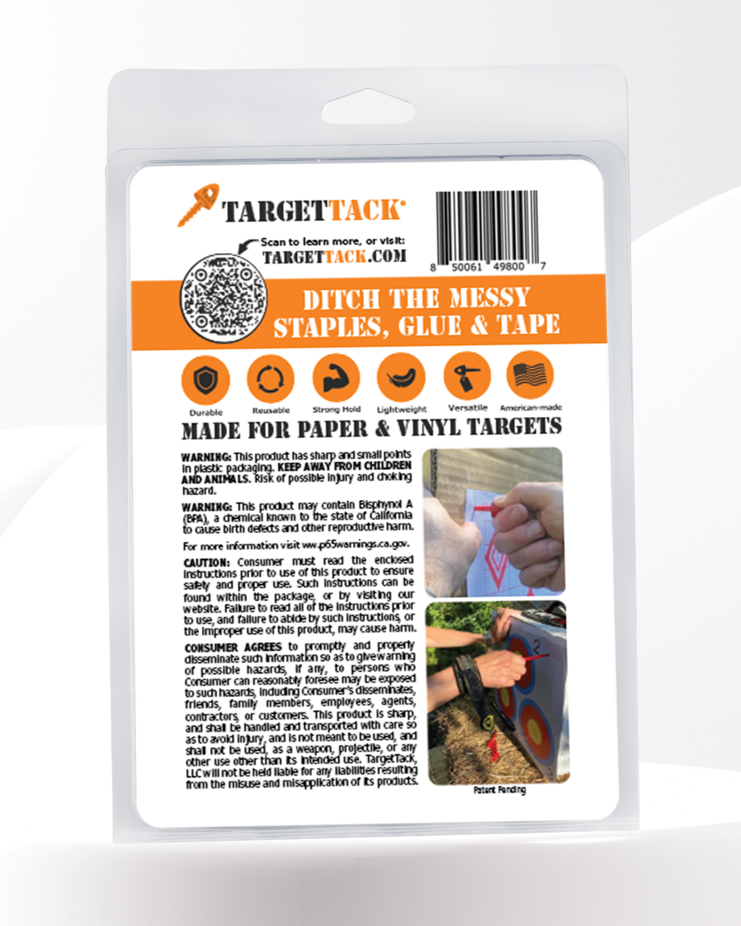 3-Inch 6-Pack of TargetTacks® Original Orange