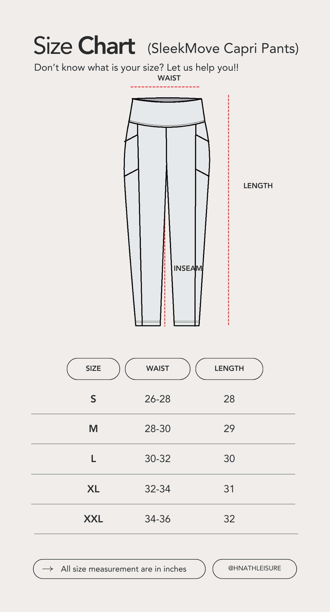 capri size guide