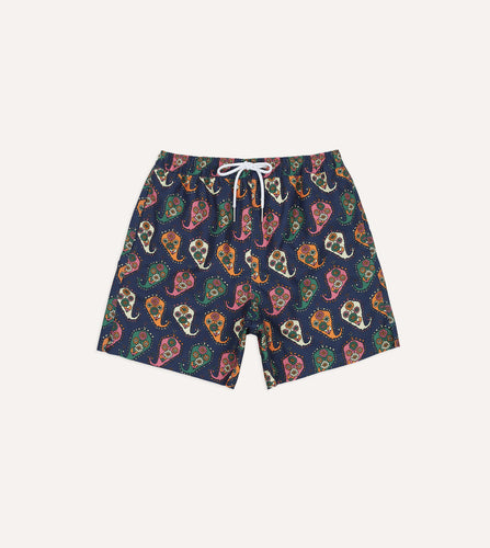 Medaillon-Printed Poplin Boxer Shors