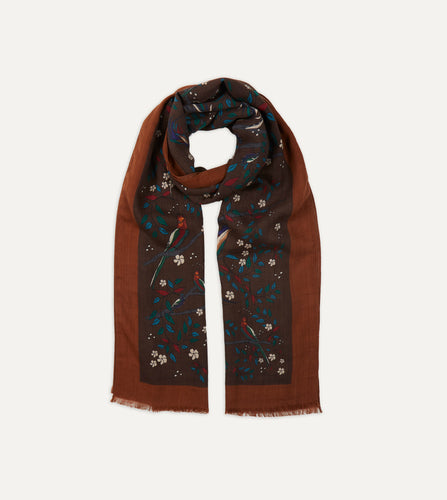 MONOGRAM SCARF in Blue/Brown