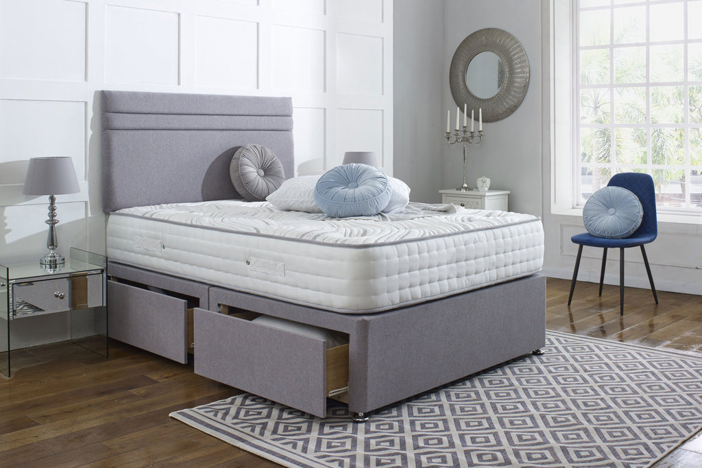 SLEEP Cambridge Divan Bed Set with Button Headboard