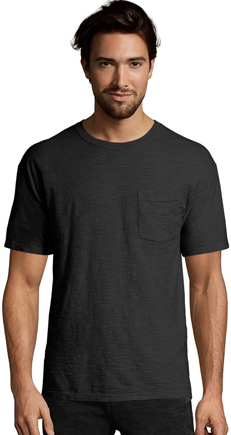 Hanes Mens 1901 Heritage Dyed Short Sleeve Crewneck Pocket Tee (5A59D GRTDYE) - sandstormusa product image