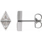 14K White 1/6 CTW Diamond Two-Stone Bezel-Set Earrings