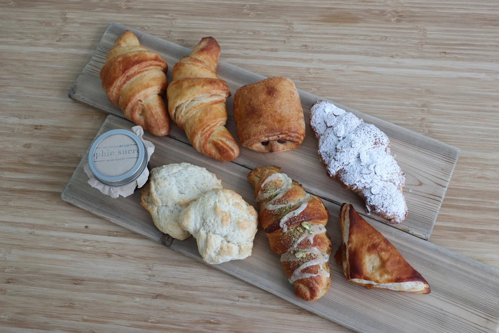 A vegan brunch plate full of sweets and pastries