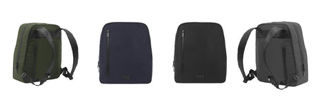 Four colours of the Che backpack at various angles
