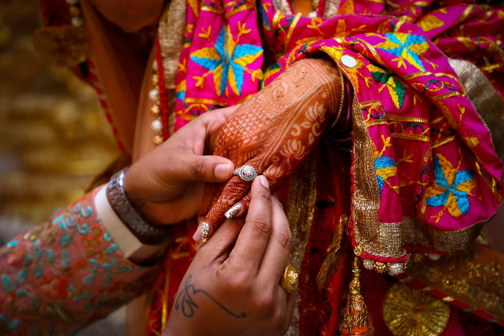 hand of an indian bride with ring