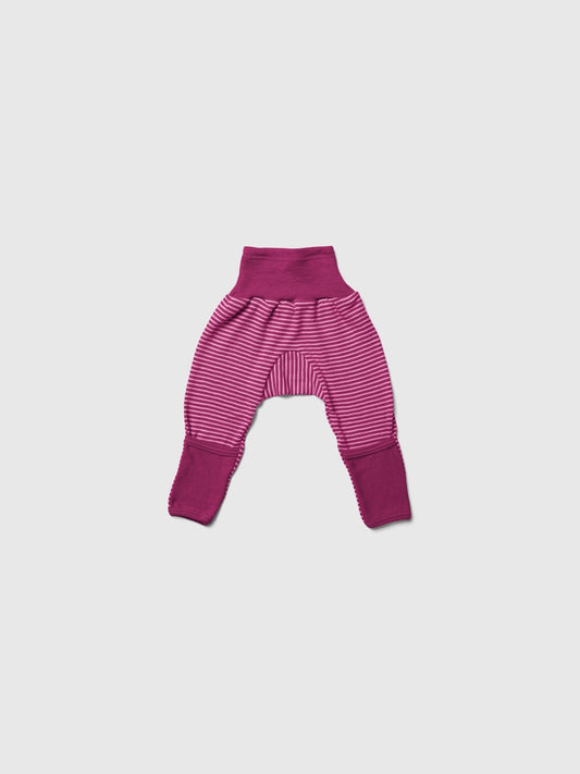 organic merino wool and cotton baby and toddler tights - red/natural s –  Lila New York LLC