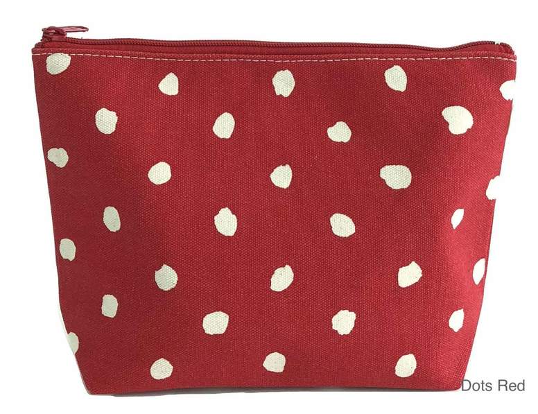 Travel Pouch Large - Dots Red