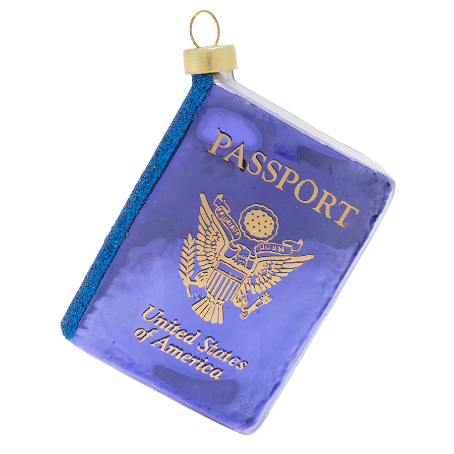 <div>Time to pack your bags! This Passport ornament is ready to be stamped.</div>