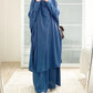 「loveccr」「loveccr」Hooded Muslim Women Hijab Dress Prayer Garment Jilbab Abaya Long Khimar Ramadan Gown Abayas Skirt Sets Islamic Clothes
