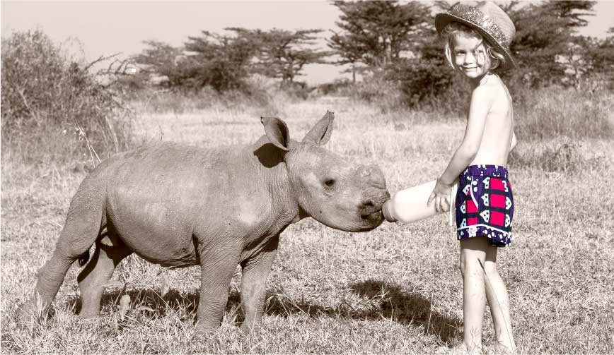 Rock and Stones Kids Shorts and Baby Rhino