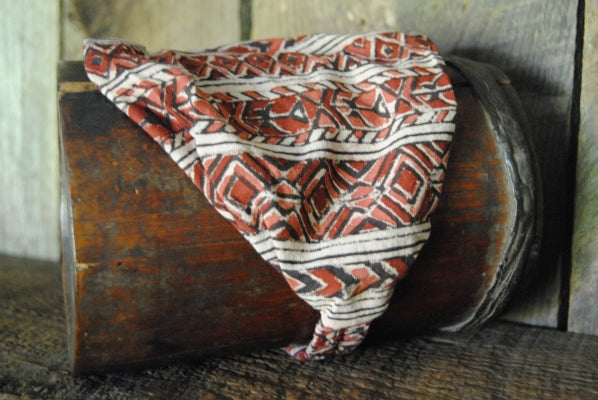 Natural Dye Cotton Block Print Headband VII