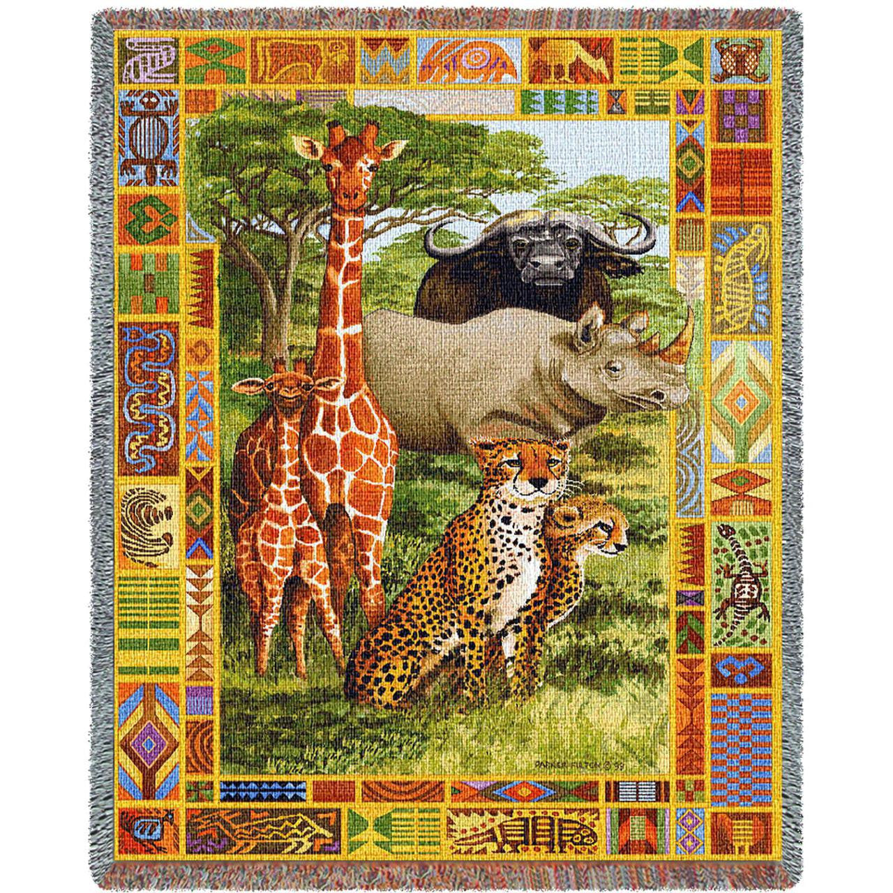 African Plains Woven Cotton Throw Blanket by Parker Fulton©