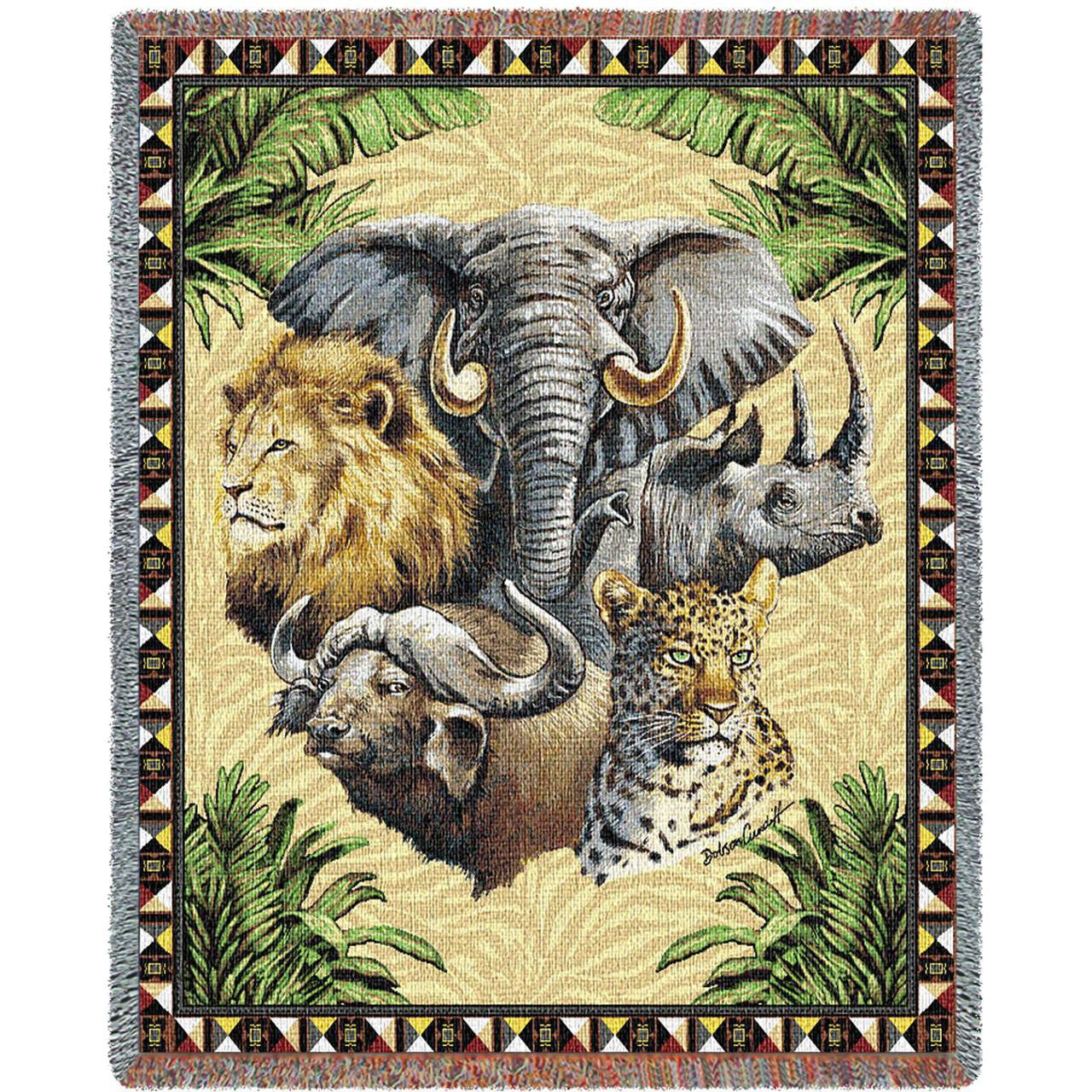 Big Five Woven Cotton Throw Blanket by Katie Dobson Cundiff©