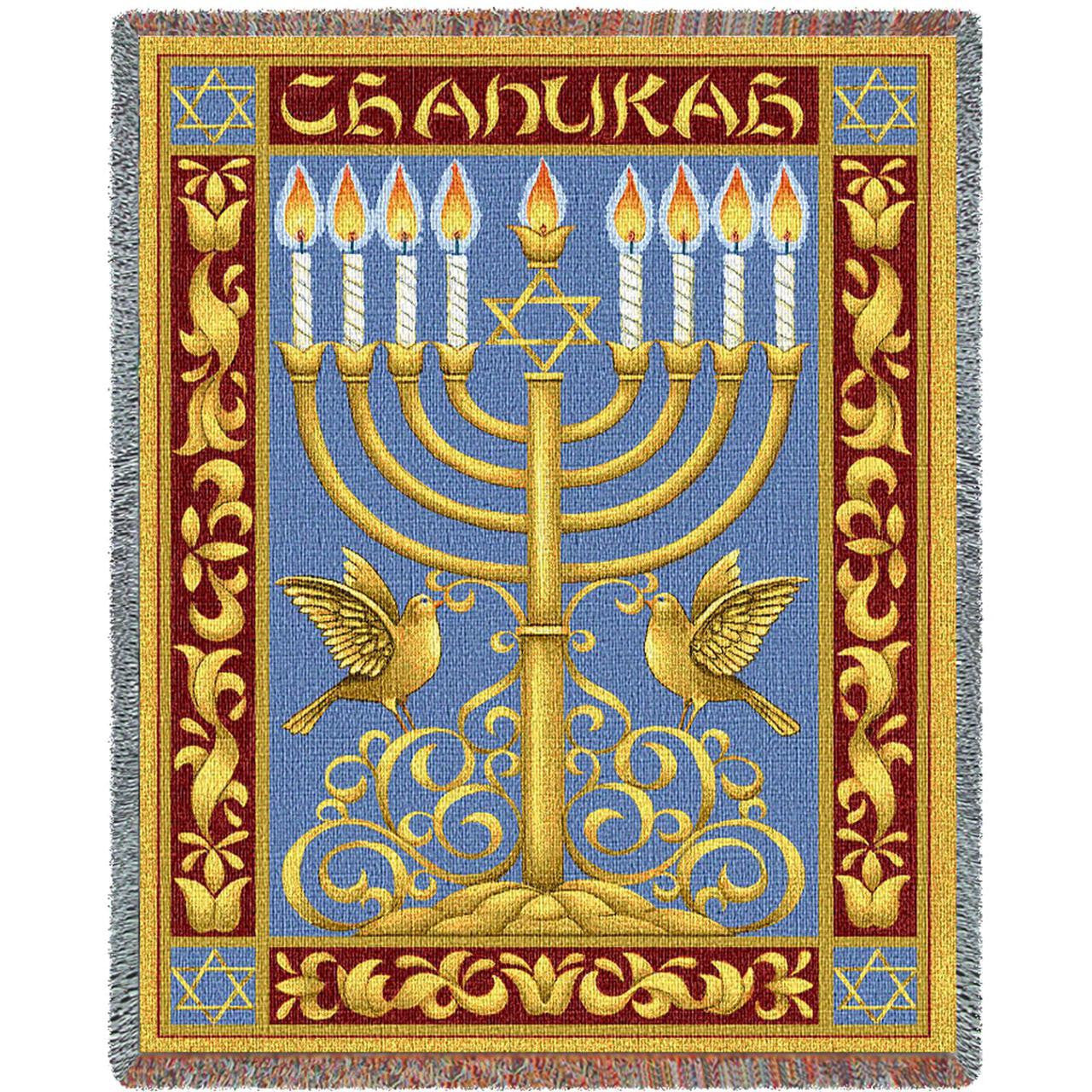 Chanukah Woven Throw Blanket