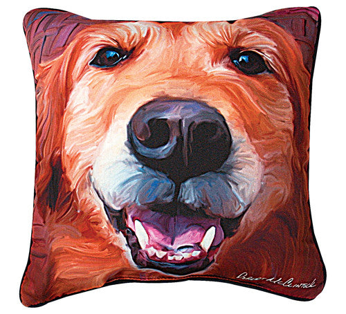 Nutmeg Golden Retriever Pillow by Robert McClintock©