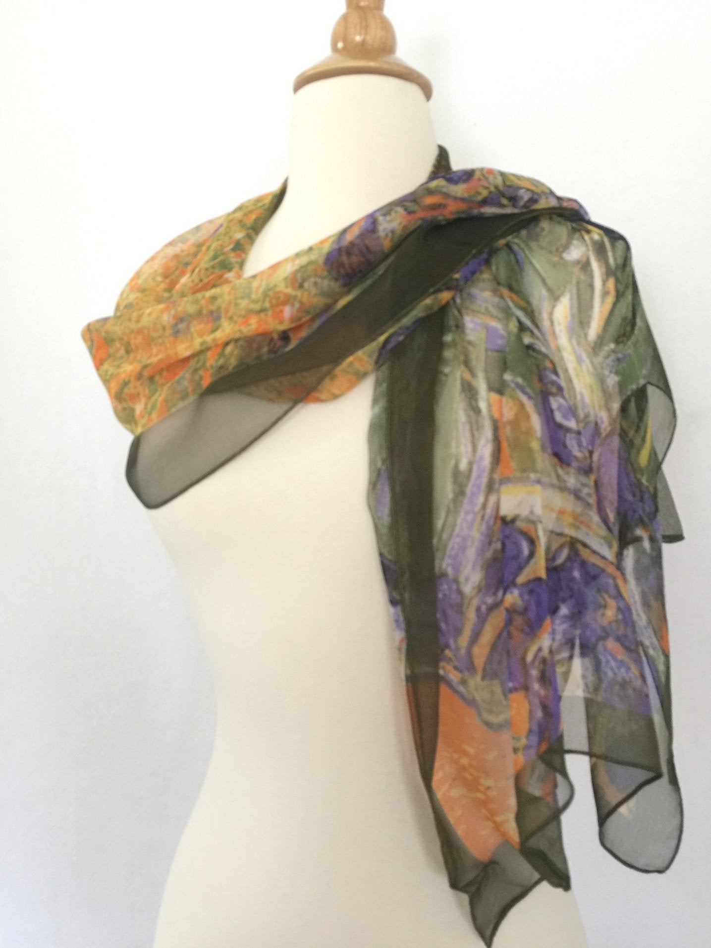 Van Gogh Irises Scarf - Purple