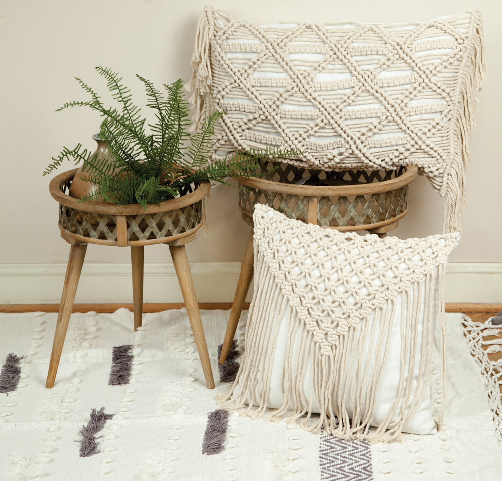 Macrame Square Indoor Pillow