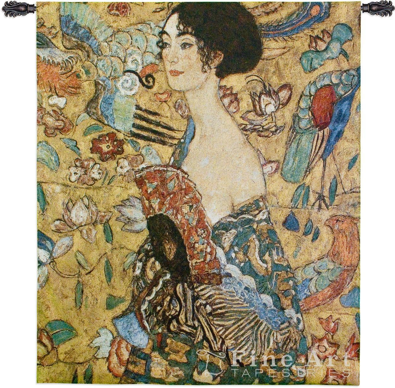 Gustav Klimt© Lady With Fan Wall Tapestry