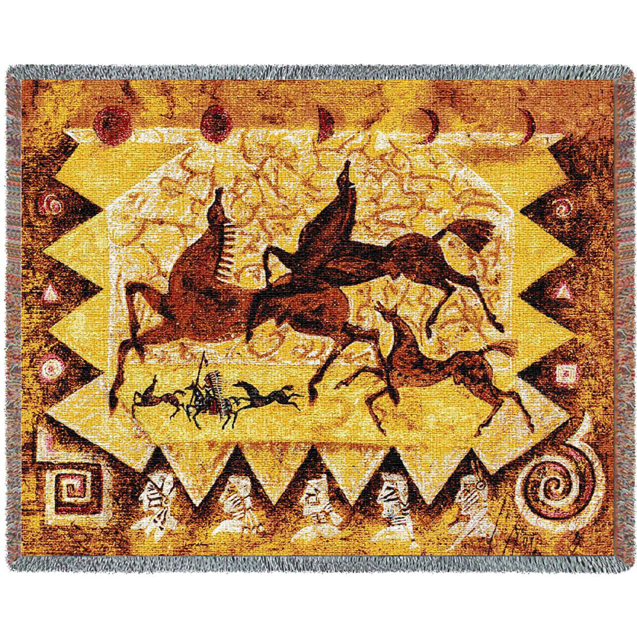 Southwest Oglalas Story Woven Throw Blanket